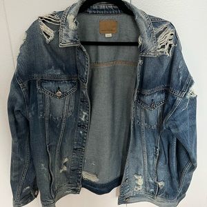 Distressed Oversized Denim Jacket